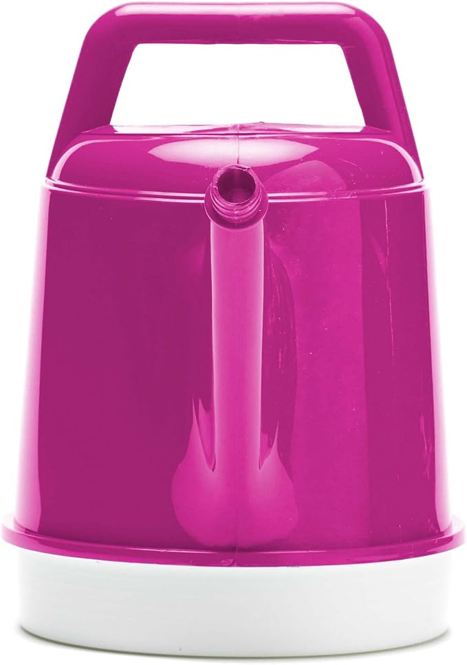 Bloem Deluxe 2 Gallon (256 Fl Oz) Fuchsia Resin Watering Can for Indoor and Outdoor Use