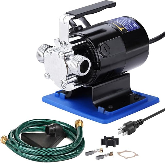TRUPOW Water Transfer Pump, 110v Utility Pump, 1/10HP 330GPH Portable Electric Sump Transfer Water Pump with Water Hose Kit For Water Removal