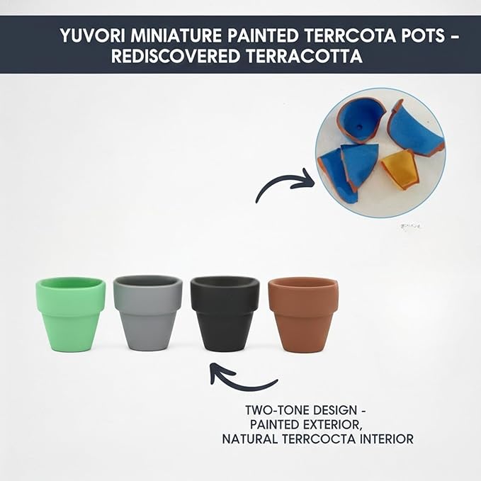 Mini Pastel Terracotta Pots for Micro Gardens – 30 Pack, 1.7” Tiny Breathable Clay Planters, Macaron Colors, for Moss, Fairy Gardens, Dollhouses, and Succulents (Painted Grey, 1.2 Inch)