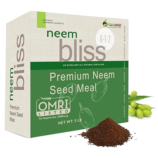 Neem Seed Meal (5lbs) - Organic Neem Cake for Plants - OMRI-Listed Fertilizer for Plants, Vegetables, Lawns, & Gardening - 100% Natural & Renewable Garden Fertilizer Rich in Vitamins and Nutrients