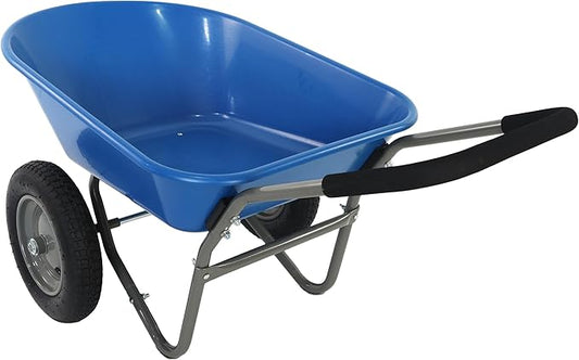 Steel Garden Cart 400 lbs Capacity Heavy Duty Garden Wagons,with Removable Steel Mesh Sides to Convert into Flatbed,Utility Metal Wagon w/ 180°Rotating Handle (Blue + ABS+Steel)