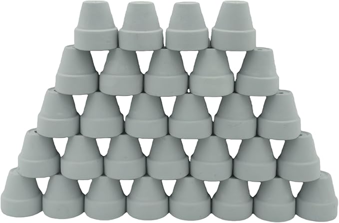 Mini Pastel Terracotta Pots for Micro Gardens – 30 Pack, 1.7” Tiny Breathable Clay Planters, Macaron Colors, for Moss, Fairy Gardens, Dollhouses, and Succulents (Painted Grey, 1.2 Inch)