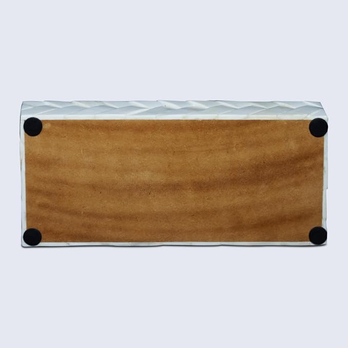Handicrafts Home Large Decorative Storage Box 12x6– Coffee Table Organizer Box, Modern Home Décor Accent, Keepsake Memory Box, Jewelry Storage Box, Boho Decorative Box with Lid for Shelf, Mantle Decor