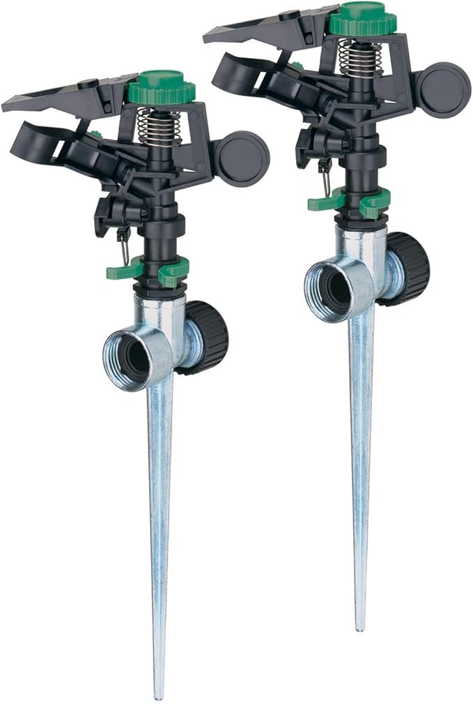 Melnor 65176AMZ Pulsating Sprinkler Dual Pack with Metal Spike