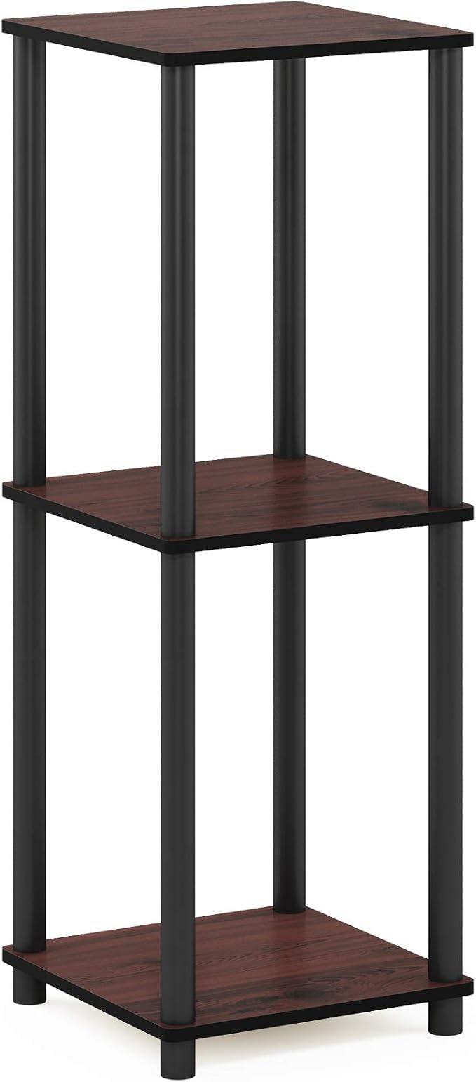 Furinno Turn-N-Tube Toolless 2-Tier Side Table Set of 2, Cherry Oak