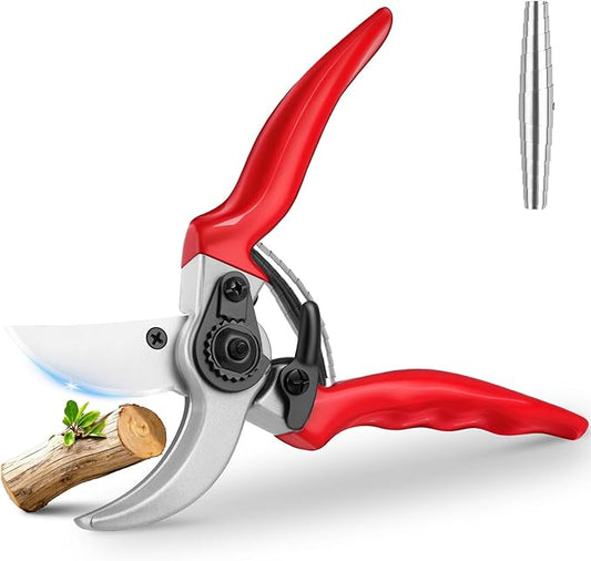 Ainiv Bypass Pruning Shears, 8.5" Professional Garden Shears, Heavy Duty Hand Gardening Scissors, Non-Slip PVC Coated Handles, Lightweight & Ergonomic, Pruning Shears for Plants, Hedges and Flowers