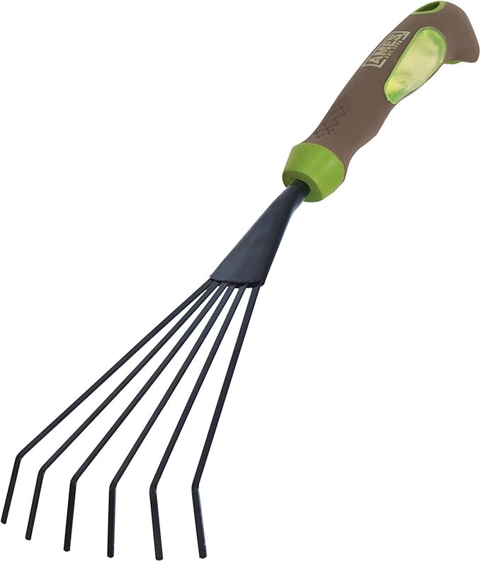 AMES 1985350 Hand Rake with Ergo Gel Grip, 11-Inch, Brown