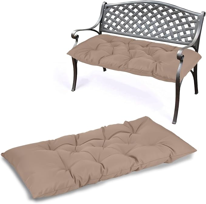 Yddsky 59 inch Indoor/Outdoor Bench Cushion, Swing Cushion,2/3 seat Thick Outdoor Garden Bench Seat Cushion Backrest Waterproof Bench Pad (59 X 19.6 in Kihaki)