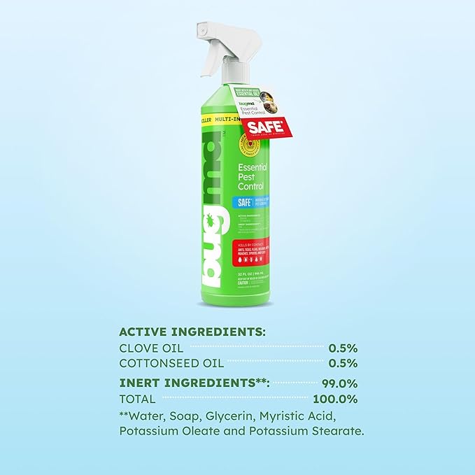 BugMD Empty Refillable Spray Bottle 32 oz. for Use Pest Control Essential Oil Concentrate (Sold Separately), Spray Bottle with 3 Sprays Modes