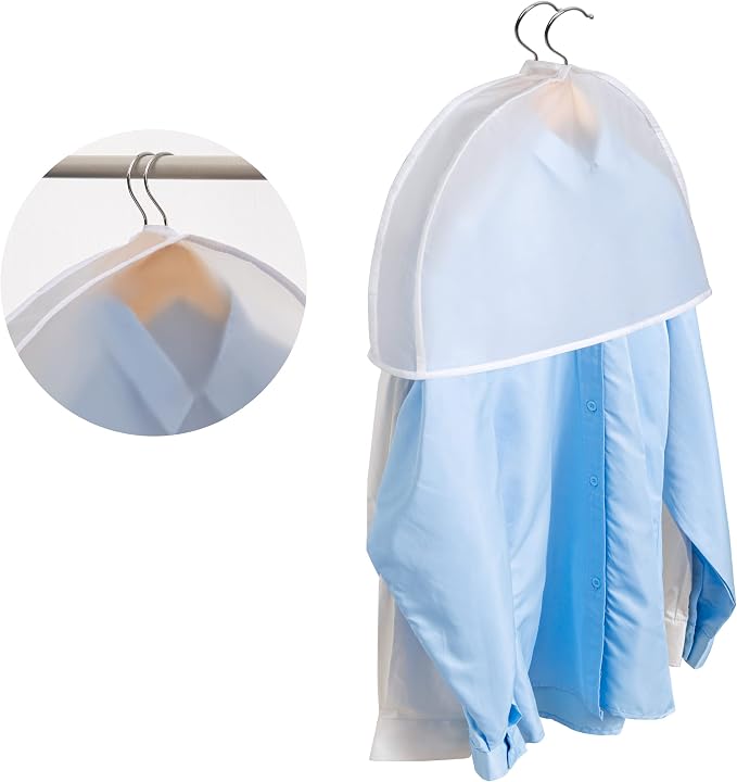 Shoulder Covers Plastic Hanger Covers, Clear, 24"x12"x2", 12 Pack