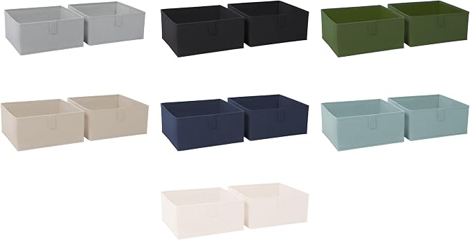 RiverRidge Folding Storage Bins - 2-pack of 5in Tall Olive Cubes