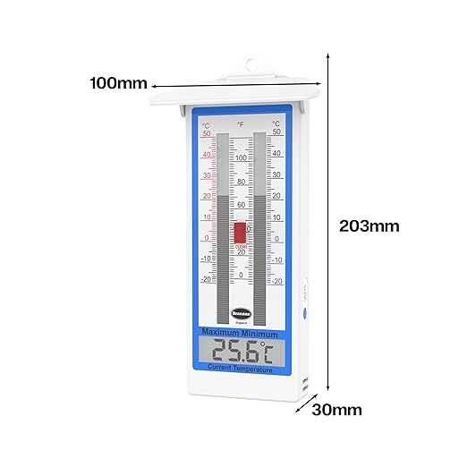 Digital Greenhouse Thermometer - Max Min Thermometer for Greenhouse or Garden, Maximum and Minimum Temperatures, Indoor Outdoor Accessory