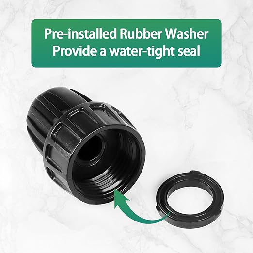 RedChili 8 Pcs 1/2 Inch Drip Irrigation Tubing To Faucet/Garden Hose Adapter, 3/4" FHT To 1/2" (1/2" ID x0.6-0.65" OD) Drip Irrigation Fittings Female Garden Hose Water Line System Connector
