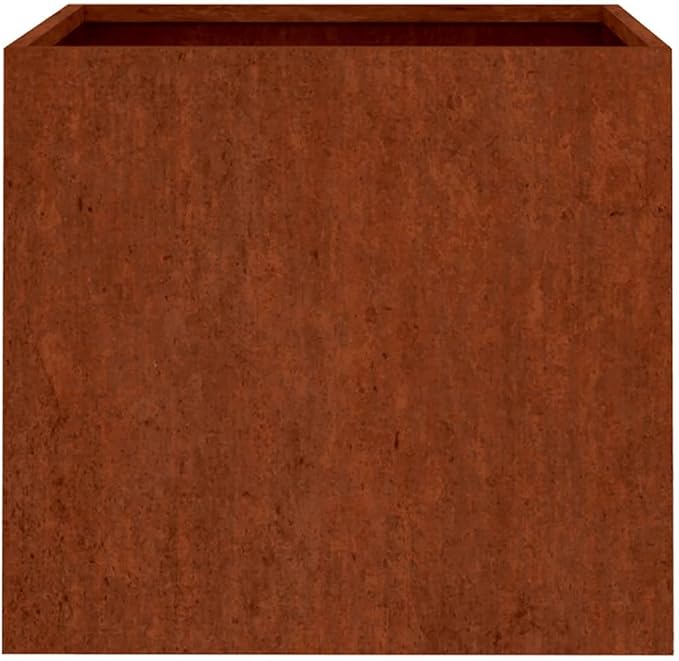 Corten Steel Rectangular Planter Medium Durable Rusty Finish Outdoor Garden Planter for Patio Balcony Plants with Drainage