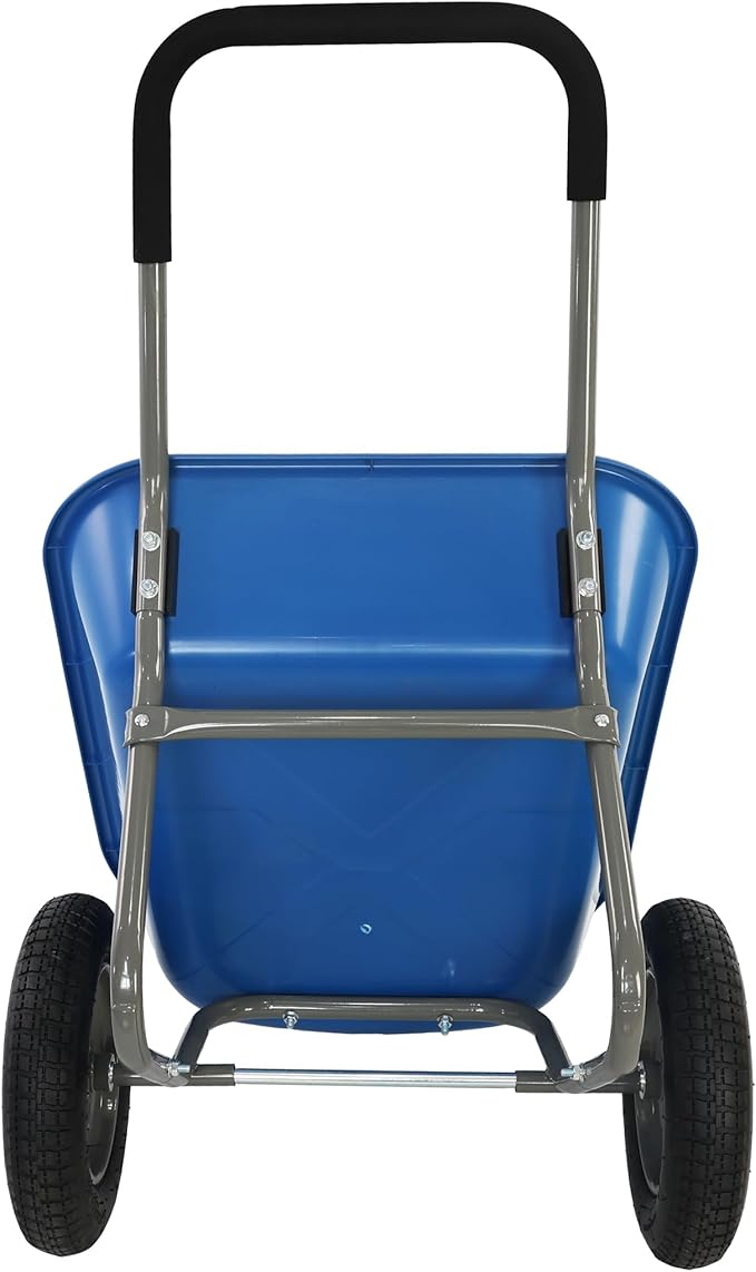 Steel Garden Cart 400 lbs Capacity Heavy Duty Garden Wagons,with Removable Steel Mesh Sides to Convert into Flatbed,Utility Metal Wagon w/ 180°Rotating Handle (Blue + ABS+Steel)