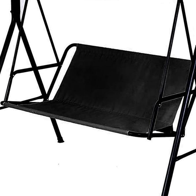 Swing Seat Cover Replacement, 600D Thickened Oxford Waterproof Chair Bench Replacement Cover Outdoor Swing Cushion Cover for 2/3 Seat Patio Garden Swing Chair(Black, XXL - 58.3x19.7x19.7in)