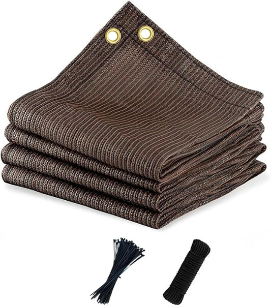90% Sun Shade Cloth for Patio, 10x15 Ft Breathable Sunshade Fabric for Garden, UV Resisant & Privacy Protection Shade Screen for Pergola, Backyard, Deck, Balcony, Mocha