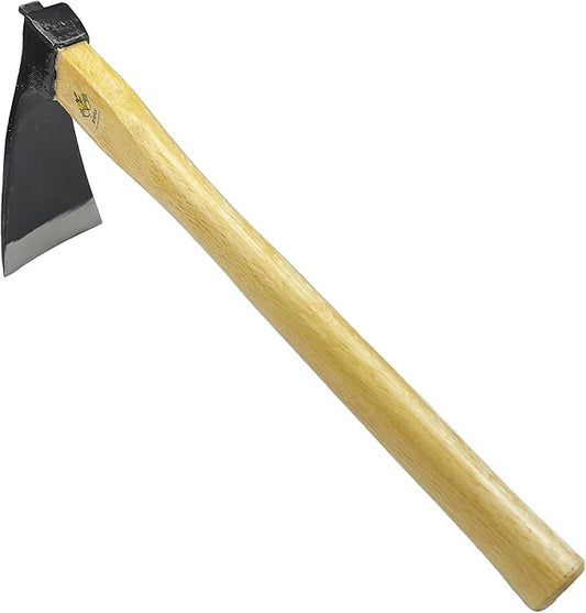 alanx 14 Inch Heavy Duty Wide Hoe, Japanese Carbon Steel with Oak Wooden Handle, Without Welding, Garden Tool for Digging, Weeding, and Planting