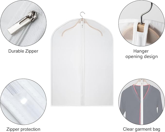 32 Inch Garment Bag 12 Pack Suit Bag for Storage Clothes Cover