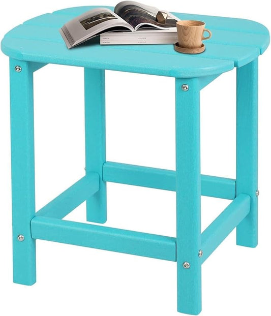 Outdoor Adirondack HDPE Side Table, Wooden Textured, Set for Patio, Garden, Porch, Pool Composite Patio, Backyard, Bathroom and Indoor, Maintenance & Weather Resistant