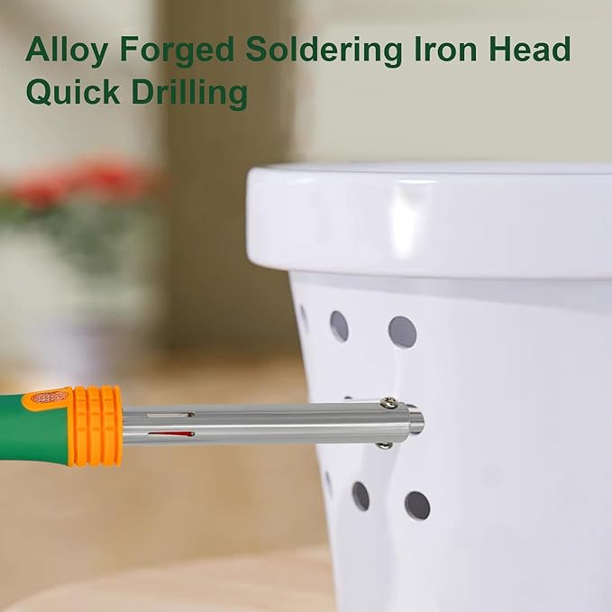 DIY Plastic Pots for Plants,Small Plant Pots Perforator for Home Use,Flowerpots Drilling,Add Drainage Holes to the Flower Pot,Soldering Iron,Planting Tools for Indoor and Outdoor Garden Plants.