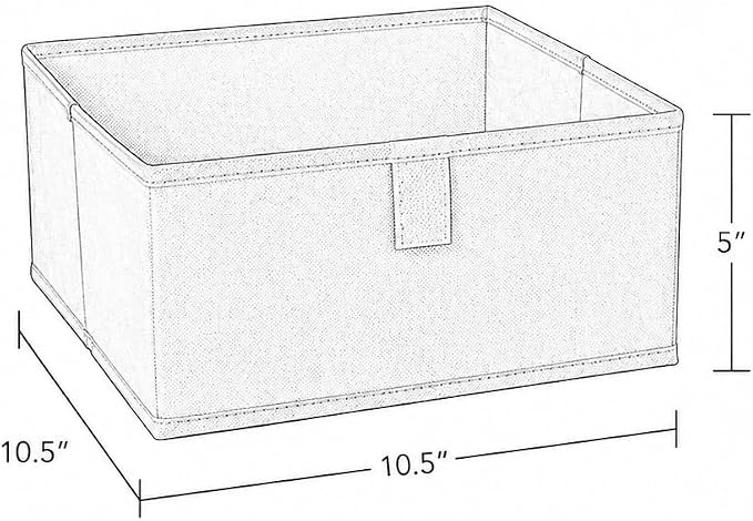 RiverRidge Folding Storage Bins - 2-pack of 5in Tall Black Cubes
