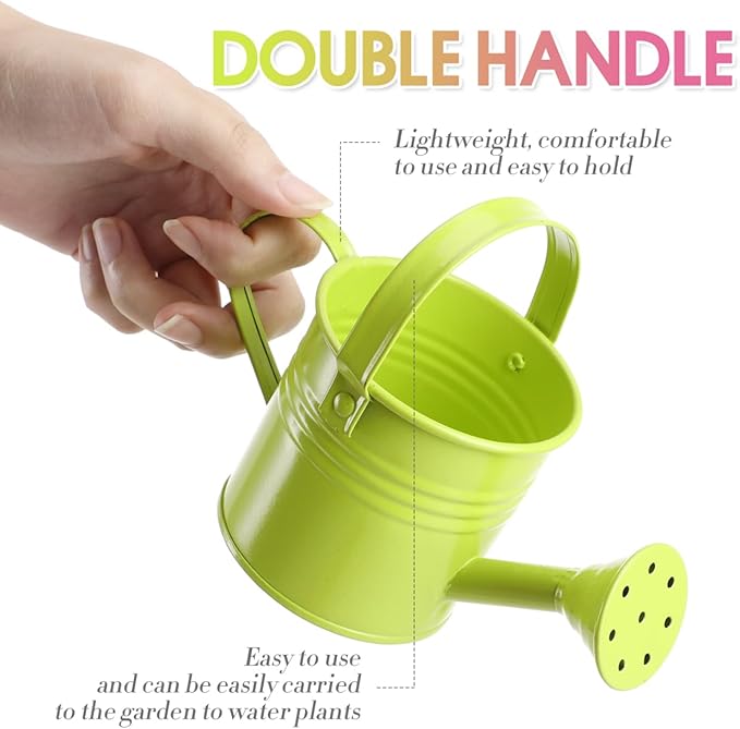 5 Pack Small Metal Watering Can for Kids, Mini Plant Water Pot for Indoor Outdoor Gardening, Cute Toddler Beach Sand Bath Toys with Sprinkler Head, Tiny Succulent Bonsai Cans, 6oz