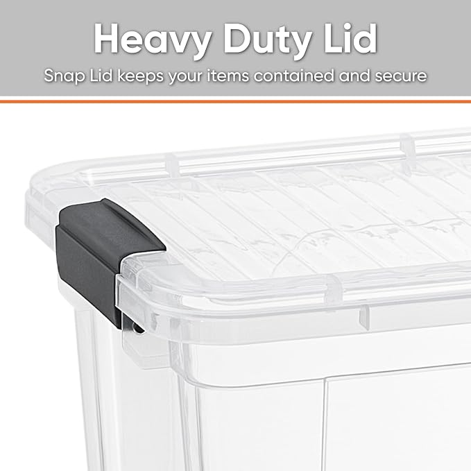 Superio 26.5 Quart Clear Plastic Storage Boxes with Lids, Stackable Organizer Containers, BPA-Free Storage Bins for Home, Office, School & Dorm, 5 Pack