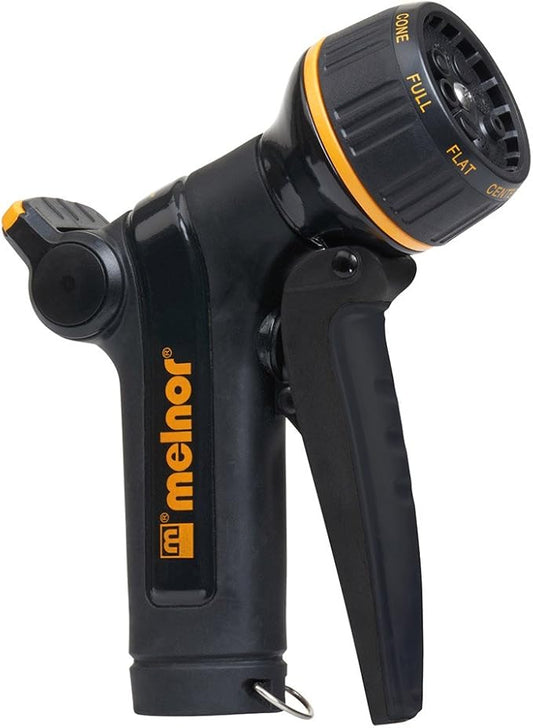 Melnor XT Metal Garden Hose Nozzle; Front Trigger with Flow Control; 8 Watering Patterns; 100% Metal Body with Fully Rubberized Slip Resistant Grip