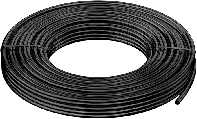 Pawfly 25 ft. Drip Irrigation Tubing, 1/4 Inch Blank Distribution Tubing for Drip Irrigation System, PVC Drip Irrigation Line Hose Roll, Drip Irrigation Part for Garden Watering, Black