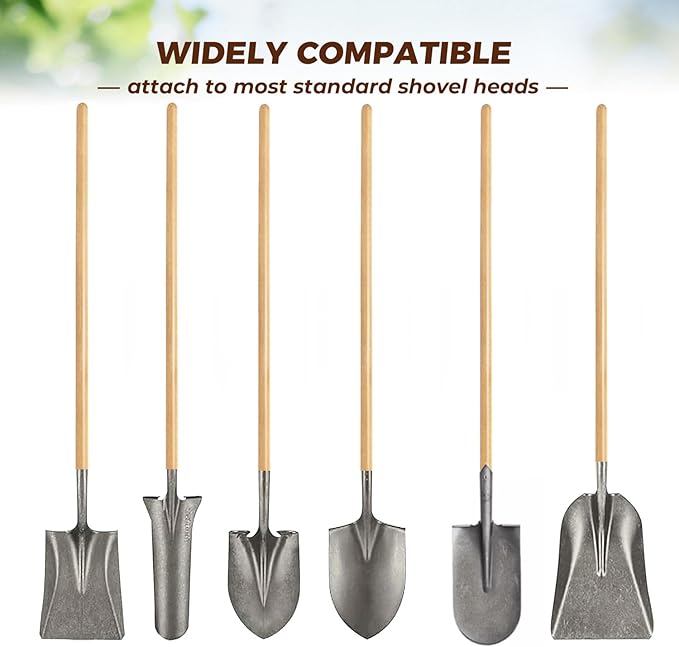 55 Inch Black Locust Shovel Handle Replacement - Extra Long Hardwood Handle for Shovel, Rake, Hoe, Pitch Fork, Digging Fork & Broad Fork Garden Tools,1.4inch Diameter（2pcs