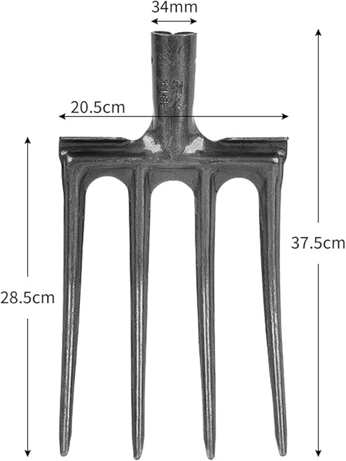 Digging Fork, Garden Digging Spading Fork, High Carbon Steel (4 Tine)