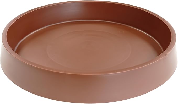 Plant Saucer Tray for Ceramic Plastic Pots, 10 inch Plant Saucers for Indoors, Pot Saucers Trays, Bird Bath Bowls, Flower Planter Water Drip Trays for Pots Base (10", Brown)