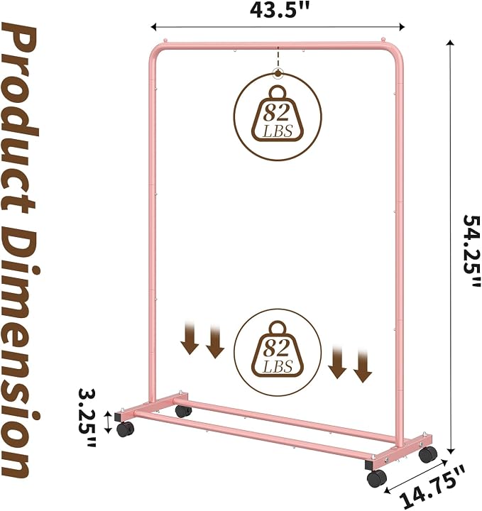 Simple Trending Clothes Clothing Garment Rack, Clothes Organizer, Pink