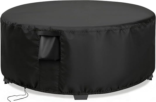 Patio Furniture Covers Round, 36 Inch Outdoor Dinner Table Cover Waterproof, Round Patio Coffee Table Cover for All Weather Resistant - 36 x 18 Inch
