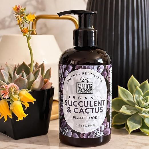 Organic Succulent & Cactus Fertilizer – Gentle Liquid Formula for Aloe Vera and Popular Indoor & Outdoor Succulents & Cacti (8 oz) Cute Farms