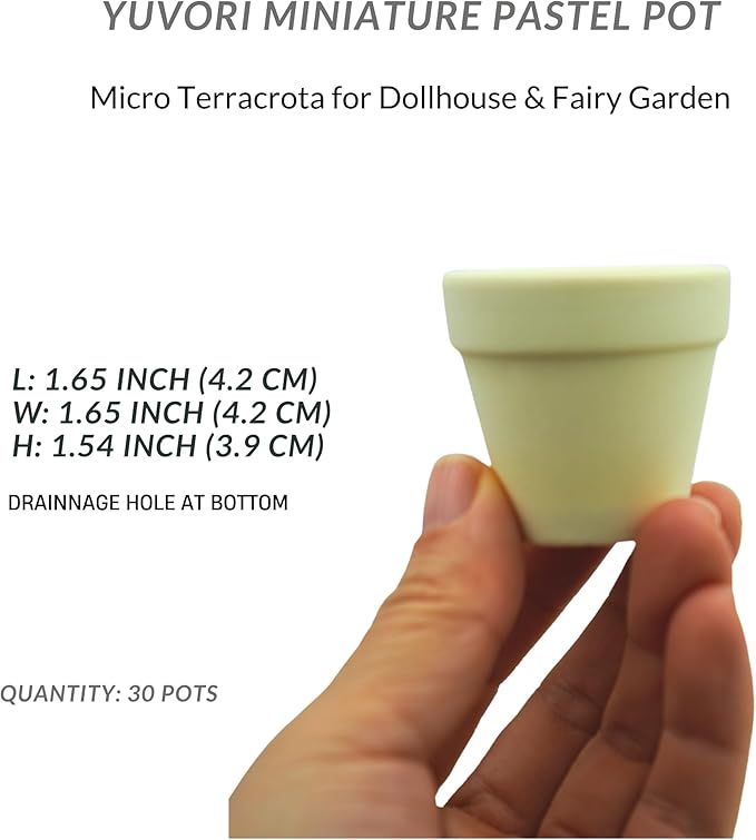 Mini Pastel Terracotta Pots for Micro Gardens – 30 Pack, 1.7” Tiny Breathable Clay Planters, Macaron Colors, for Moss, Fairy Gardens, Dollhouses, and Succulents (Blue, 1.7 Inch)