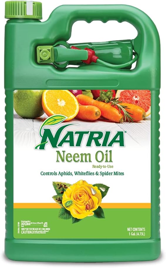 Natria Neem Oil Spray for Gardening - Ready-to-Use - Pest Control & Disease Control - Use for Houseplants and Home Gardens - 1 gal Bottle