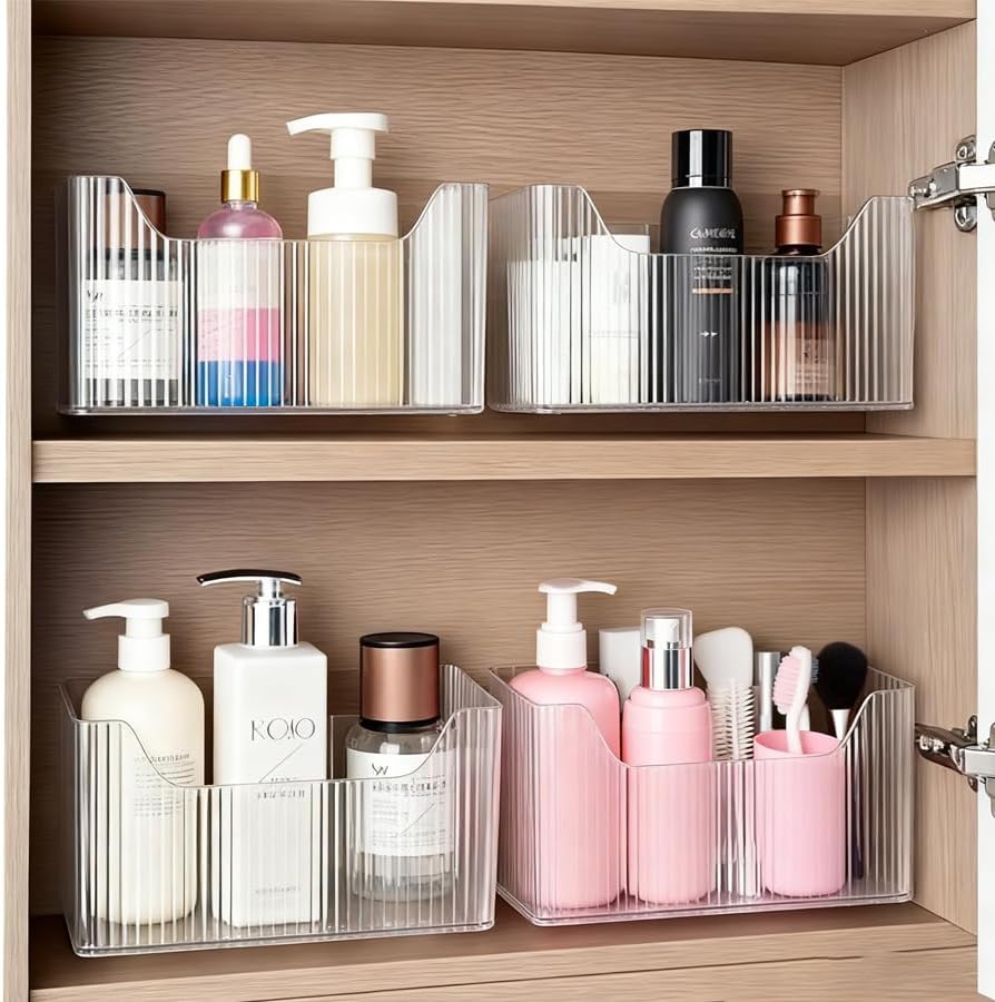 Acrylic Wall Mounted Storage Rack, 2 Pcs Storage Box Shower Basket | Utilizes adhesive hooks, durable, a transparent acrylic design, for bathrooms, kitchens, stackable, space-saving, sturdy
