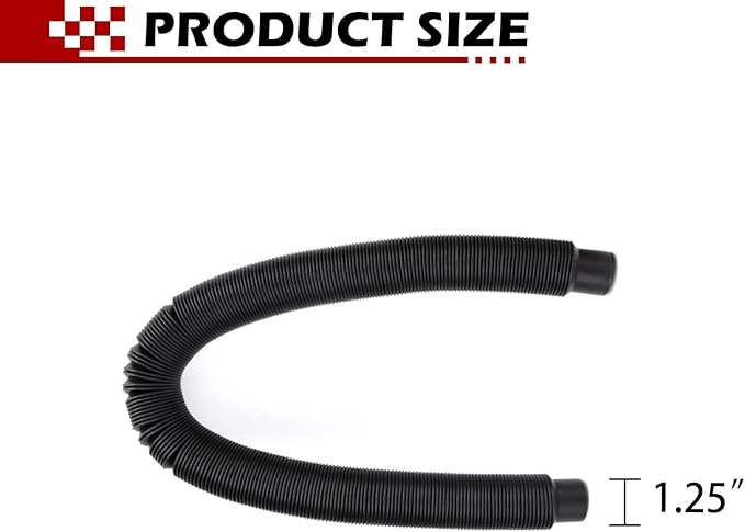 Rainwater collection downspout hose, 27.5 inches long, 1.25 inches diameter, black flexible connector for rainwater bucket, storing more rainwater for gardens and outdoors