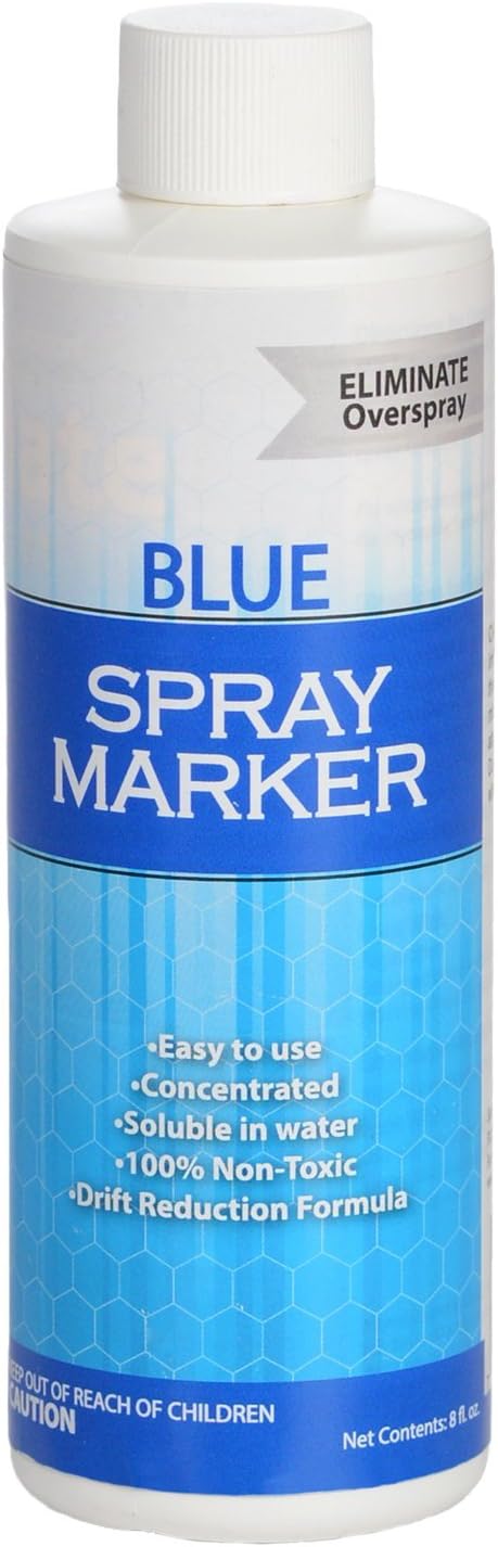 Blue Spray Marker - (8 Ounces) - Weed Spray Dye, Herbicide Dye, Fertilizer Marking Dye, Turf Mark and Blue Herbicide Marker