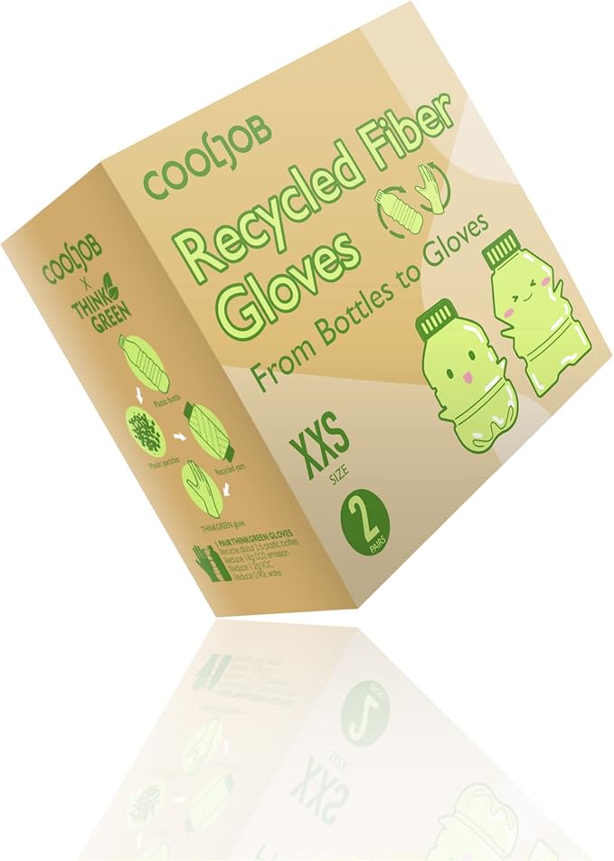 COOLJOB 2 Pairs Toddler Gardening Gloves for Boys Girls Age 2-4, Rubber Coated Small Children Kids Yard Work Gloves (Think Green XXS)