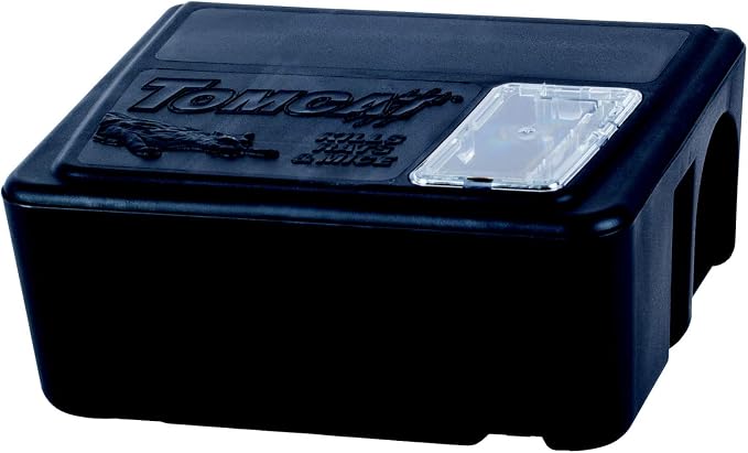 Tomcat Rat & Mouse Bait Station, 4 Packages Each with 1 Station & 15 Baits | Tomcat Rat & Mouse Killer, Child & Dog Resistant, Refillable Station - Indoor/Outdoor Use, Weather Resistant, Easy Monitoring