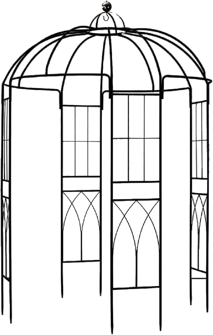 Garden Arches Arbors Birdcage Shape,9' High x 6.8' Wide,Metal Pergola Pavilion Gazebo Enduring Iron Trellis Plants Support Use for Outdoor Garden Arbor Climbing Plants Wedding Arches Ceremony