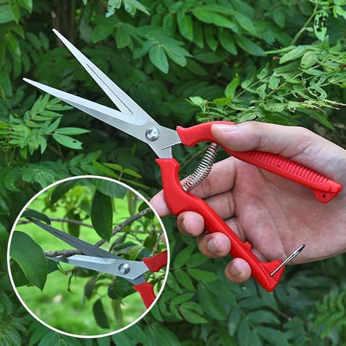 1 PACK Extended-model Stainless Steel Multifunctional Garden Pruning Shears. Use-pruning Flowers, Trees, Fruits, Vegetables, Herbs; Suitable for Home, Garden, Agriculture, Flower Shop, Etc.