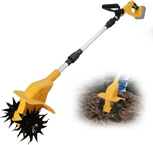 Cordless Tiller Cultivator for DeWalt 20V Battery, 330RPM Garden Cultivator,7.87" Tilling Width and 6.3" Depth Portable Rotary Tiller