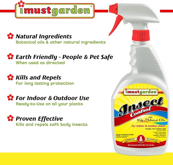 I Must Garden Insect Control: Kills & Repels Aphids, Whiteflies, Mites, Gnats, and More - 1 Gallon Ready to Use Refill