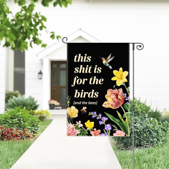 Garden Flag, Funny Welcome Yard Flag for Outside, Religious Garden Gifts, Christian Yard Sign Home Décor, Christian Bible Musical Notes Flag (Black2)