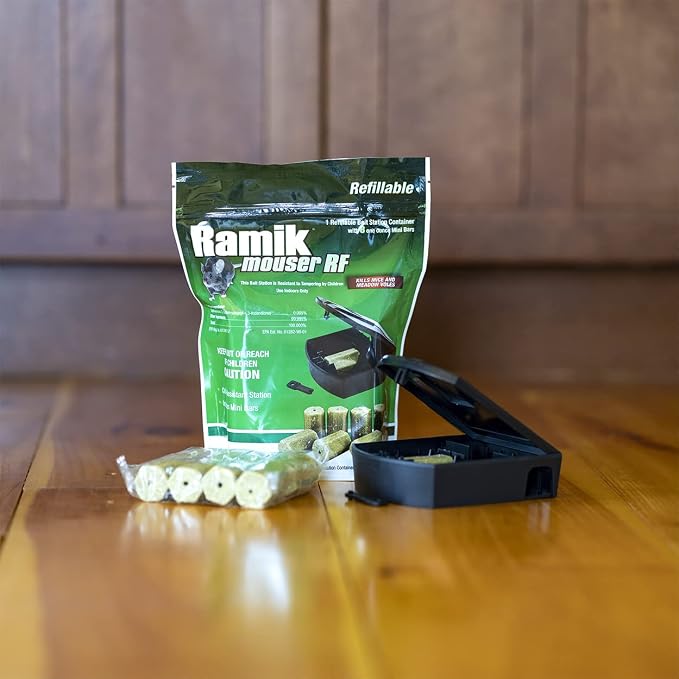 Neogen 000800 Ramik Refillable Mouse Bait Station 8 count, Green