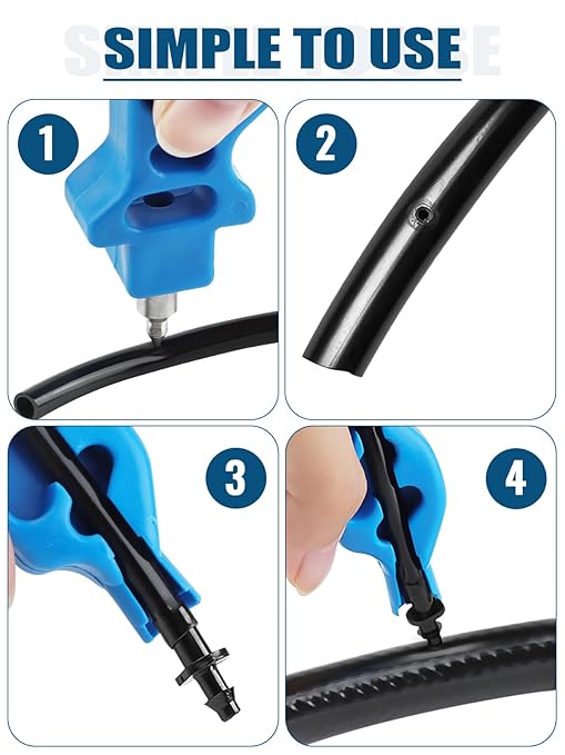 Kalolary 2-in-One Drip Irrigation Tubing Hole Punch Fitting Insertion Tools Drip Tube Hole Punch for Easier 1/4" Inch Fitting & Emitter Insertion